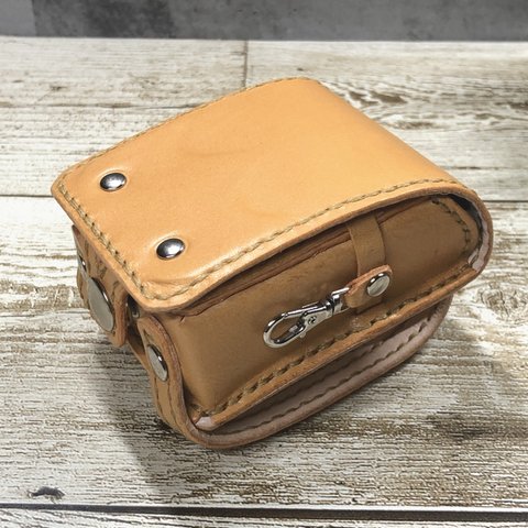 本革製ミニランドセルのバッグチャーム　アプリコット色