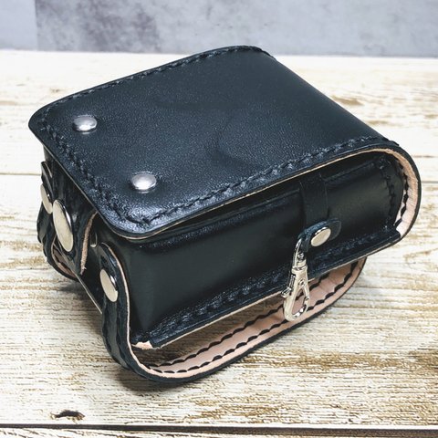 本革製ミニランドセルのバッグチャーム　ブラック